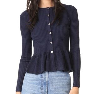 Rebecca Taylor Peplum Rib Cardigan